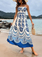 Fleur Ethnic Print Midi Dress