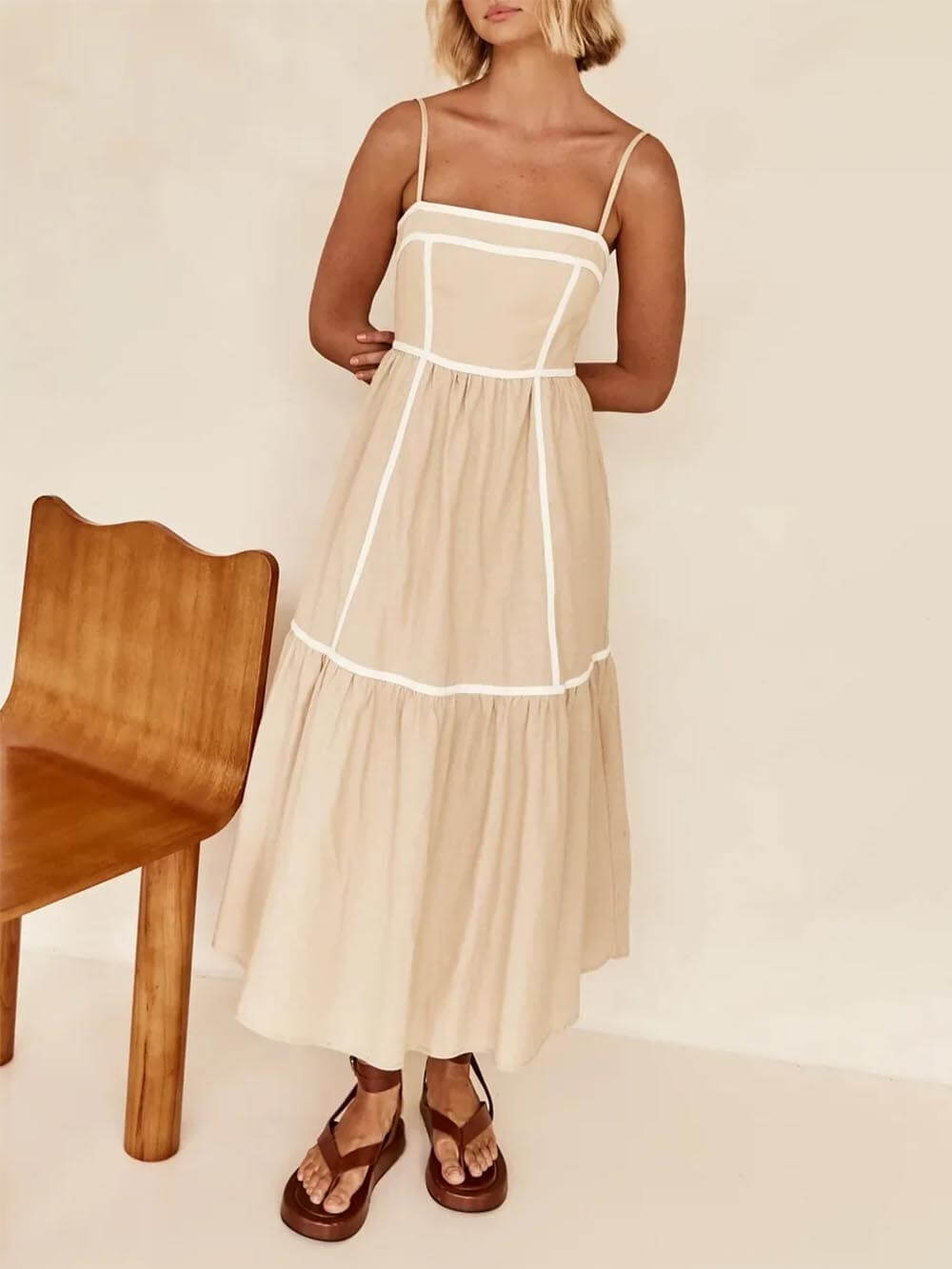 Cosima Adjustable Straps Midi Dress