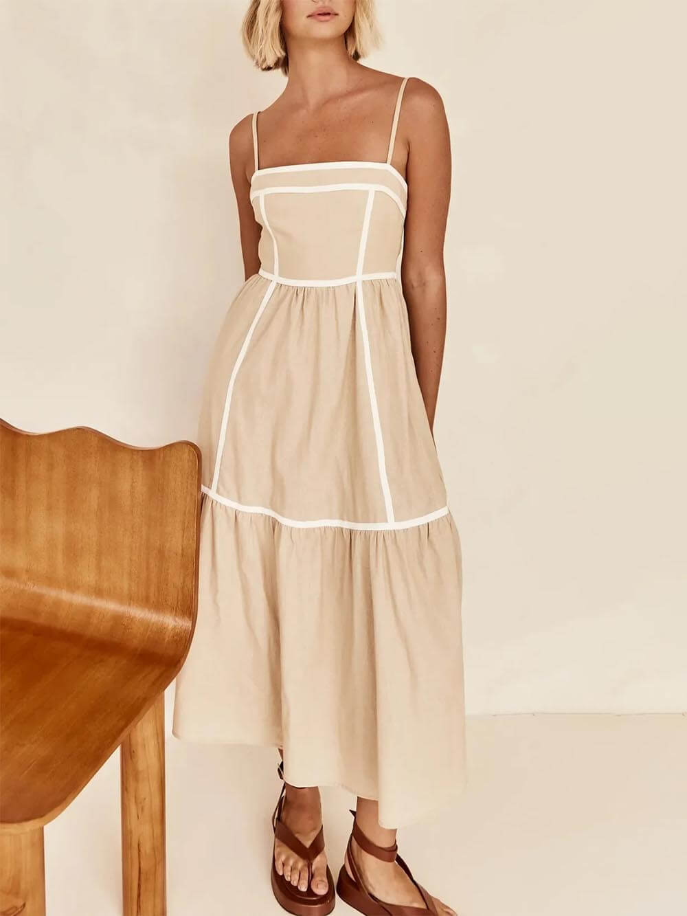 Cosima Adjustable Straps Midi Dress