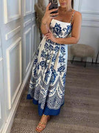 Fleur Ethnic Print Midi Dress