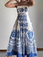 Fleur Ethnic Print Midi Dress