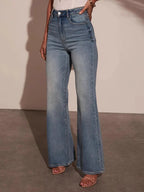 Women's Jeans High Waisted Straight Leg Stretchy Jeans