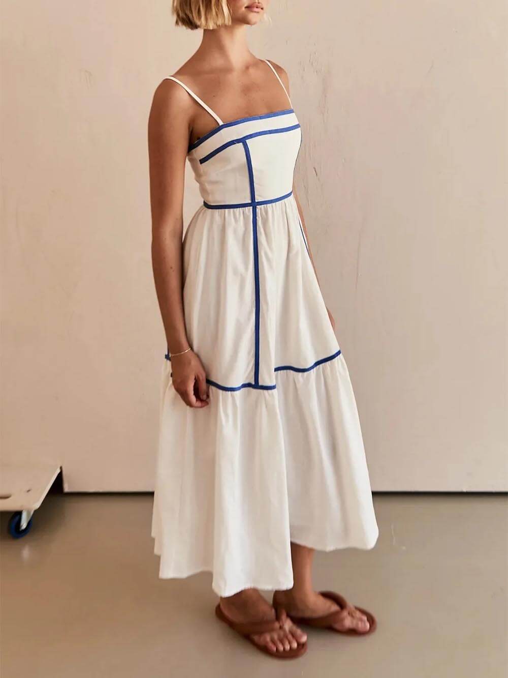 Cosima Adjustable Straps Midi Dress