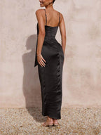 Saskia Strappy Halter Midi Dress