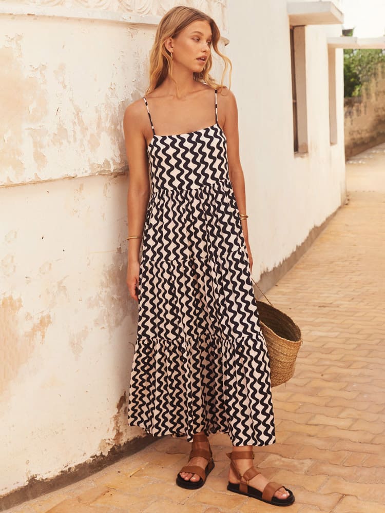 Saskia Square Neck Midi Dress