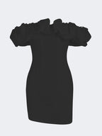 Saskia Ruffled Strapless Mini Dress