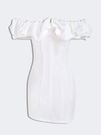 Saskia Ruffled Strapless Mini Dress